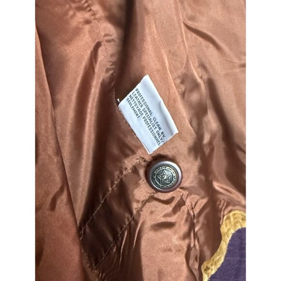 Vtg 100% leather front brown western style vest Adjustable Tie Waist festival - Picture 11 of 12